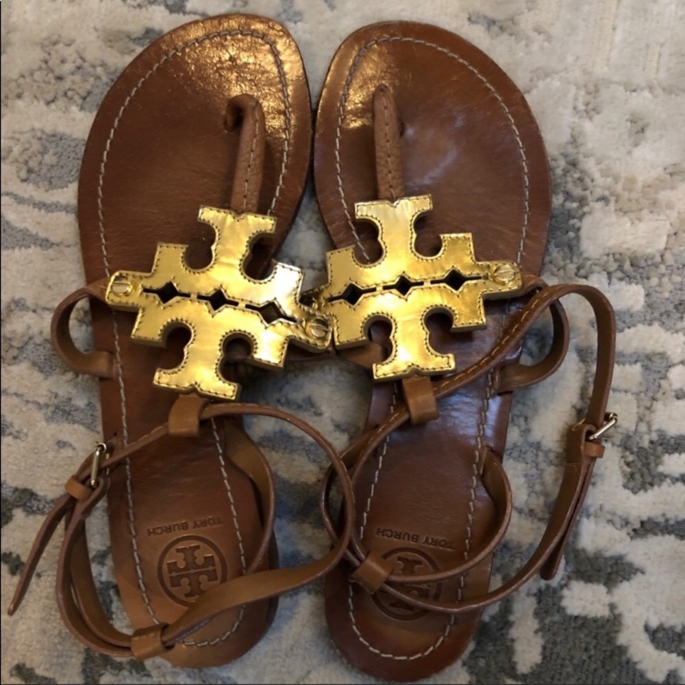Tory Burch brown sandals with straps size 8